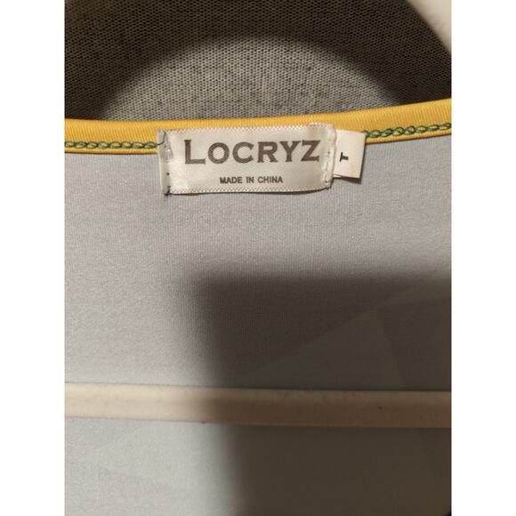 Locryz Women's V Neck 3/4 Sleeve Abstract Printed Loose Long Maxi Dress Size L - Picture 3 of 5